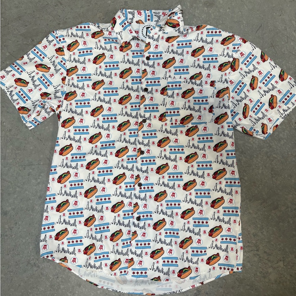 Barstool Chicago Men's White Short-Sleeve Button-Down